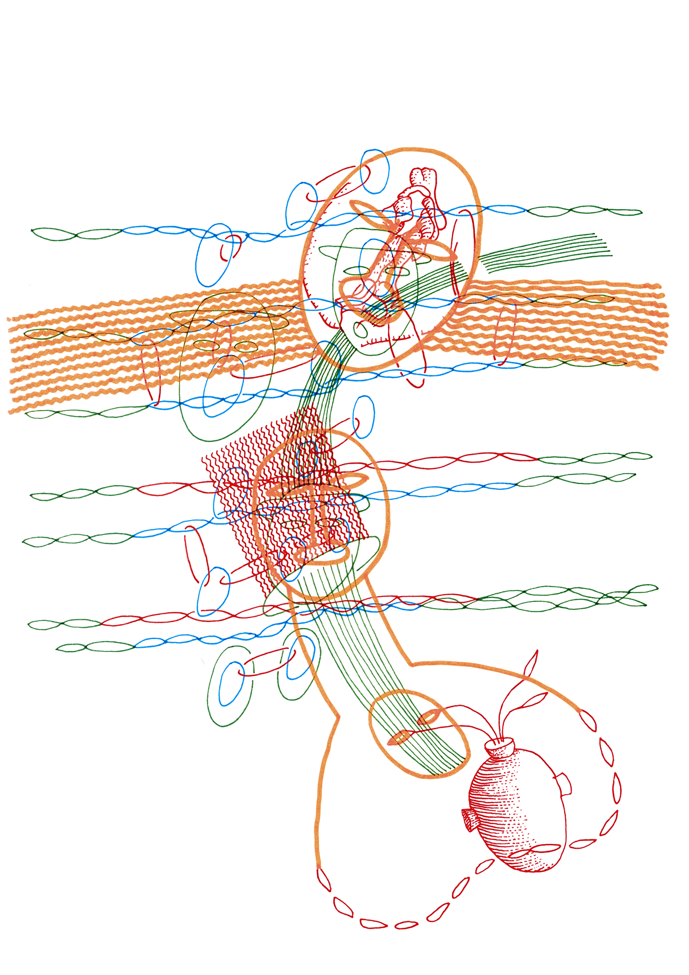 Hannes Kater: Zeichnung aus dem Jahr 1996, Filzstift auf A4 Papier