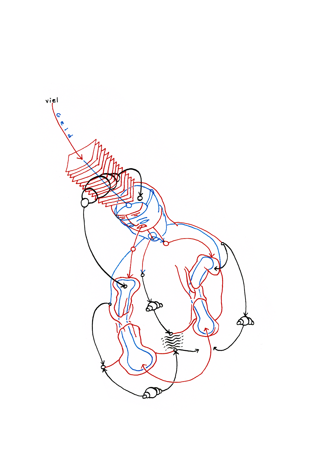 Hannes Kater: Zeichnung aus dem Jahr 1997, Filzstift auf A4 Papier