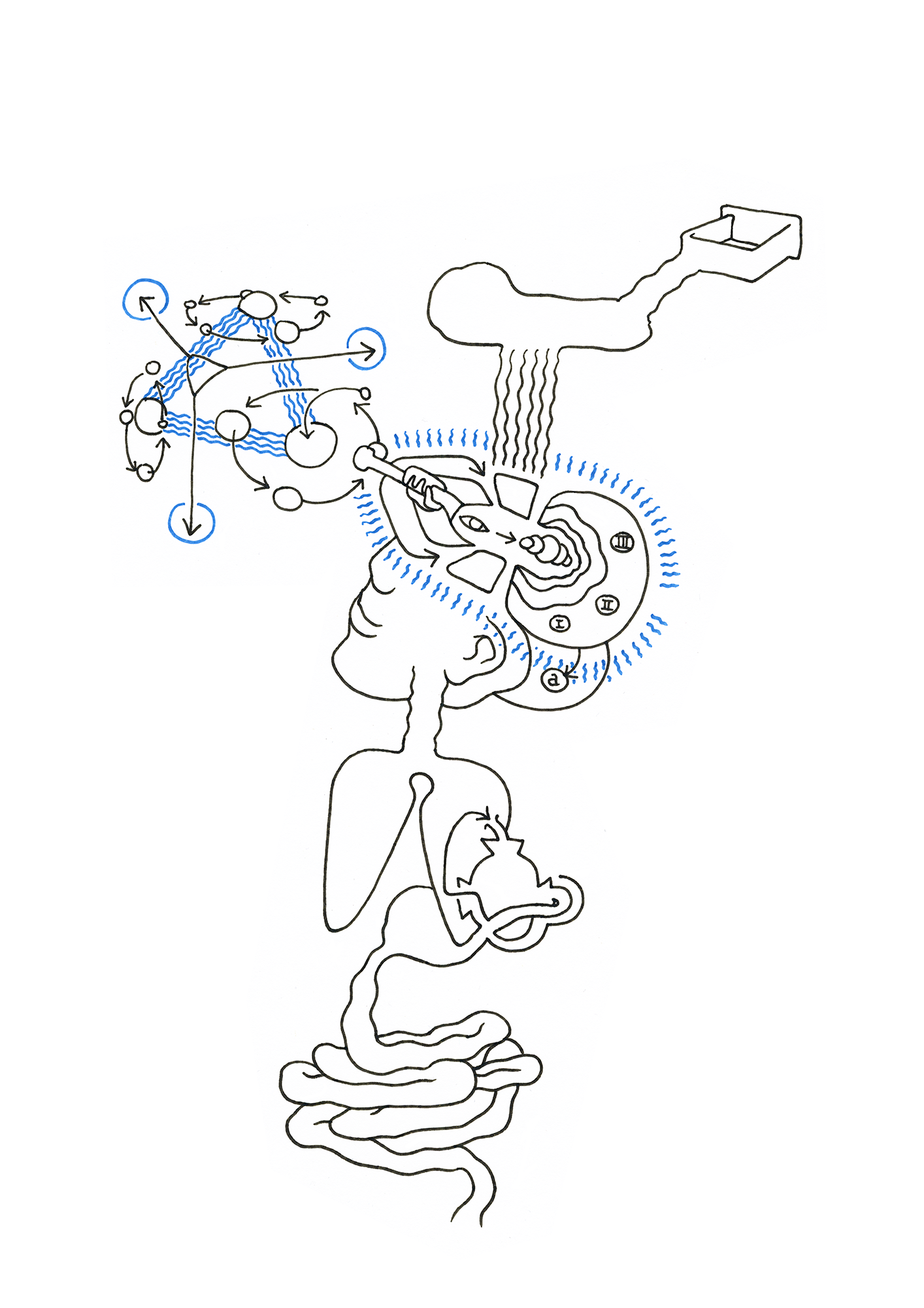 Hannes Kater: Tageszeichnung aus dem Jahr 2000, Filzstift auf A4 Papier
