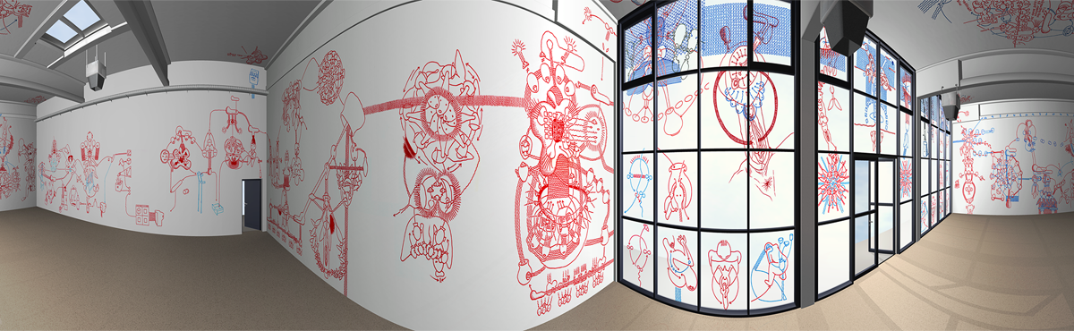 Hannes Kater: Bildprogramm f&uuml;r einen Raum, 1998: Abwicklung